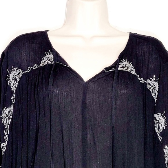 Rock&Republic Black Boho Embellished Tunic Sz S EUC - Picture 3 of 8